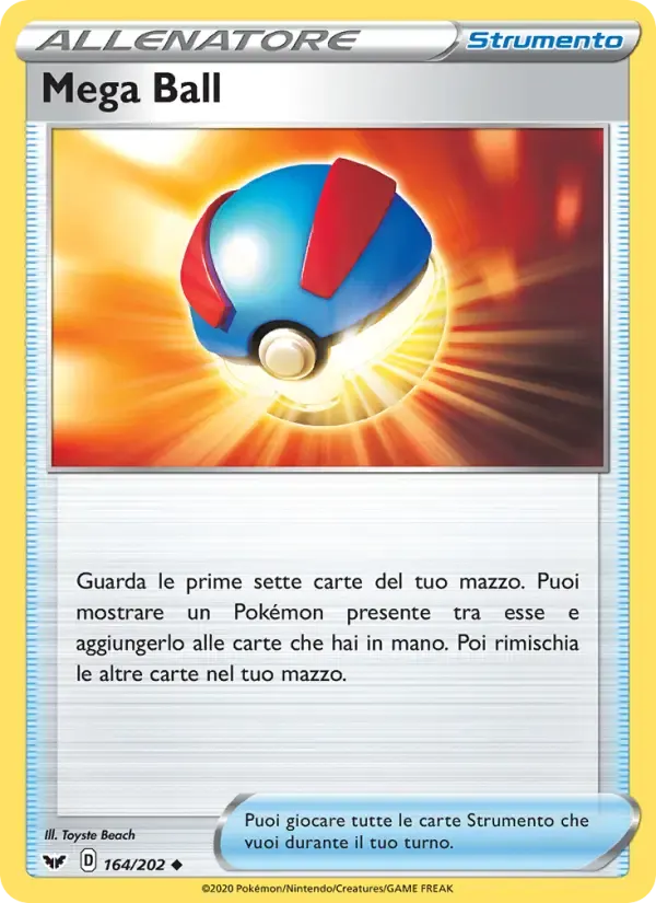 Mega Ball — Spada e Scudo 164 Italian Pokémon card