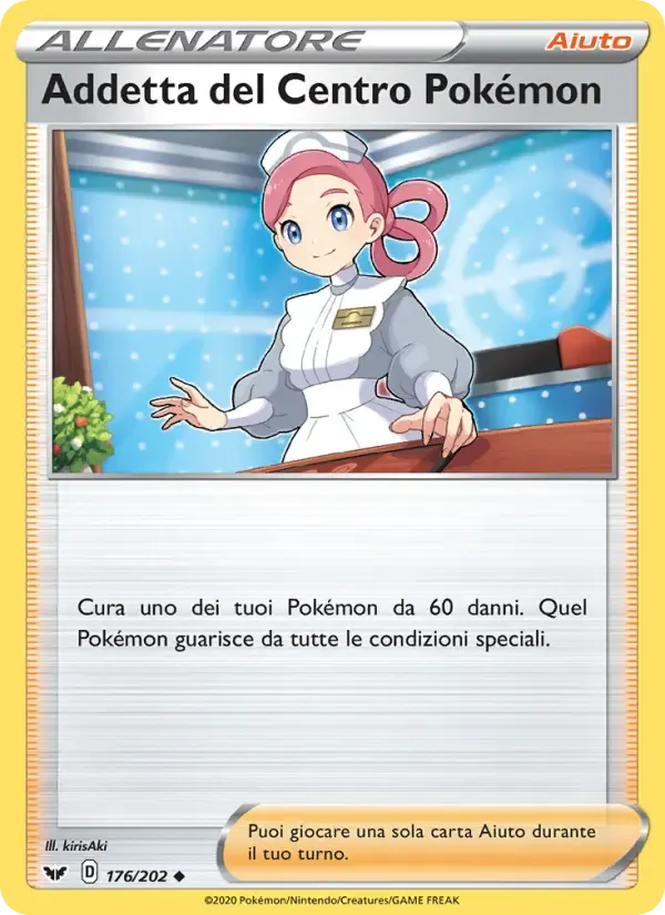 Addetta del Centro Pokémon — Spada e Scudo 176 Italian Pokémon card