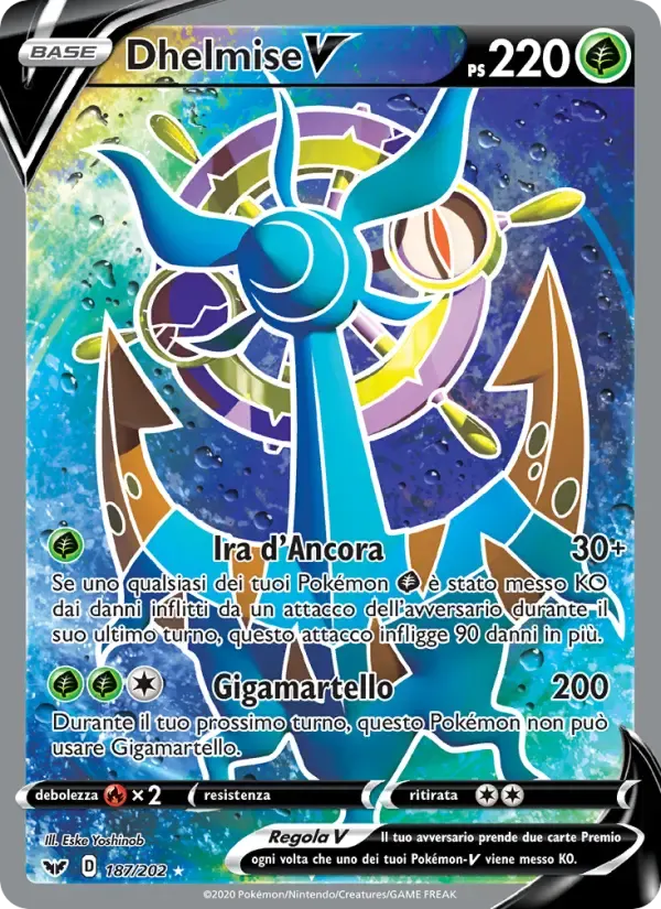 Dhelmise V — Spada e Scudo 187 Italian Pokémon card