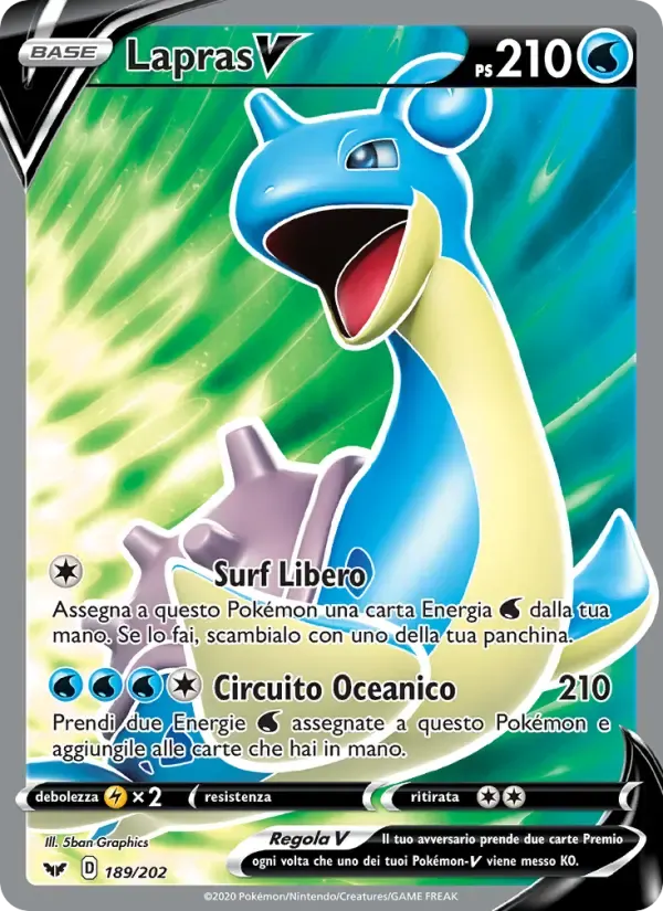 Lapras V — Spada e Scudo 189 Italian Pokémon card