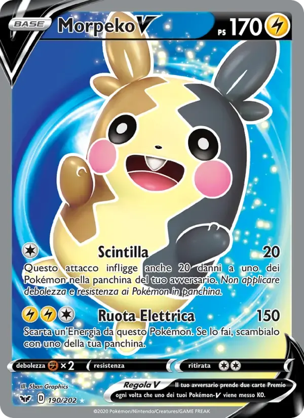 Morpeko V — Spada e Scudo 190 Italian Pokémon card