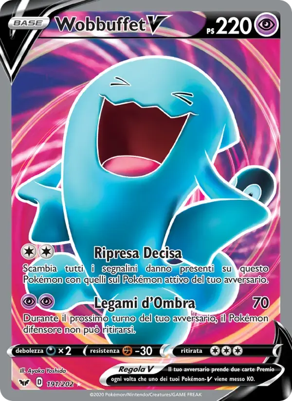 Wobbuffet V — Spada e Scudo 191 Italian Pokémon card