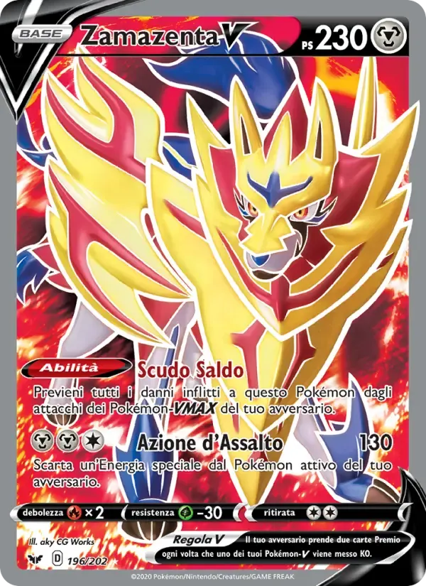 Zamazenta V — Spada e Scudo 196 Italian Pokémon card
