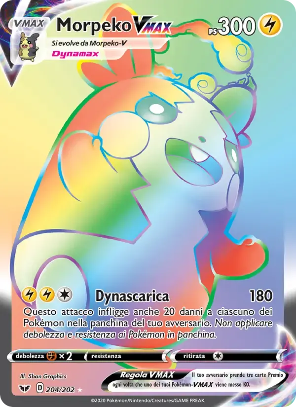 Morpeko VMAX — Spada e Scudo 204 Italian Pokémon card