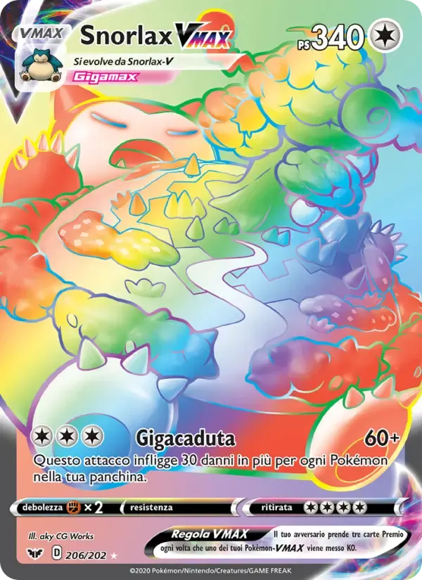 Snorlax VMAX — Spada e Scudo 206 Italian Pokémon card