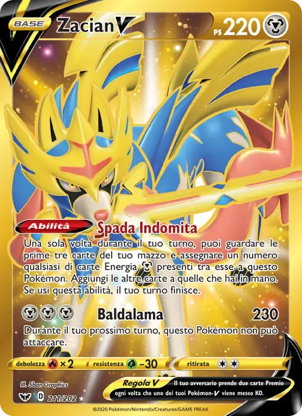 Zacian V — Spada e Scudo 211 Italian Pokémon card