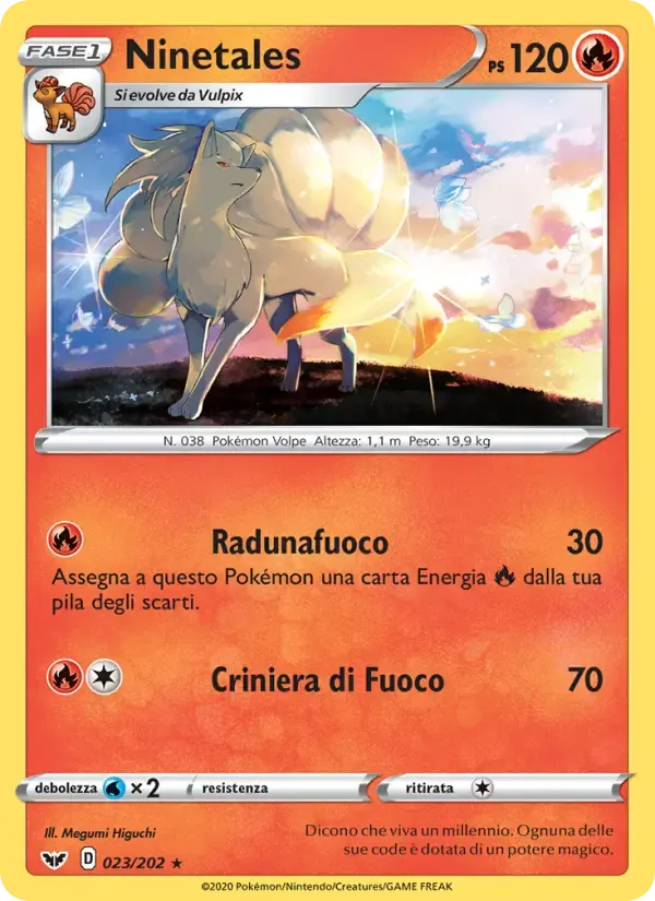 Ninetales — Spada e Scudo 23 Italian Pokémon card