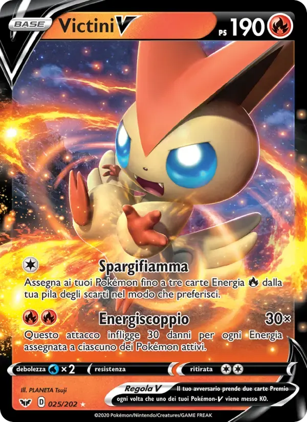 Victini V — Spada e Scudo 25 Italian Pokémon card