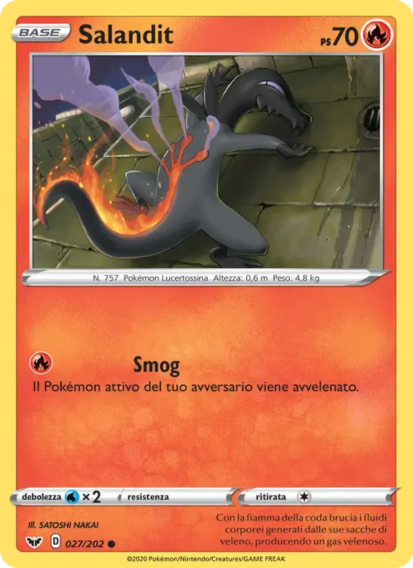 Salandit — Spada e Scudo 27 Italian Pokémon card