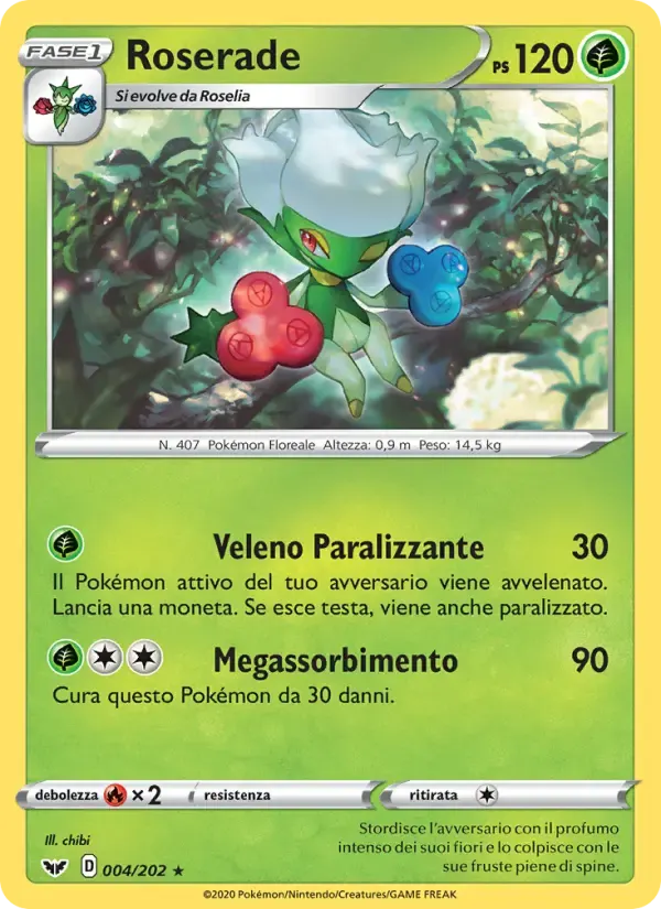 Roserade — Spada e Scudo 4 Italian Pokémon card