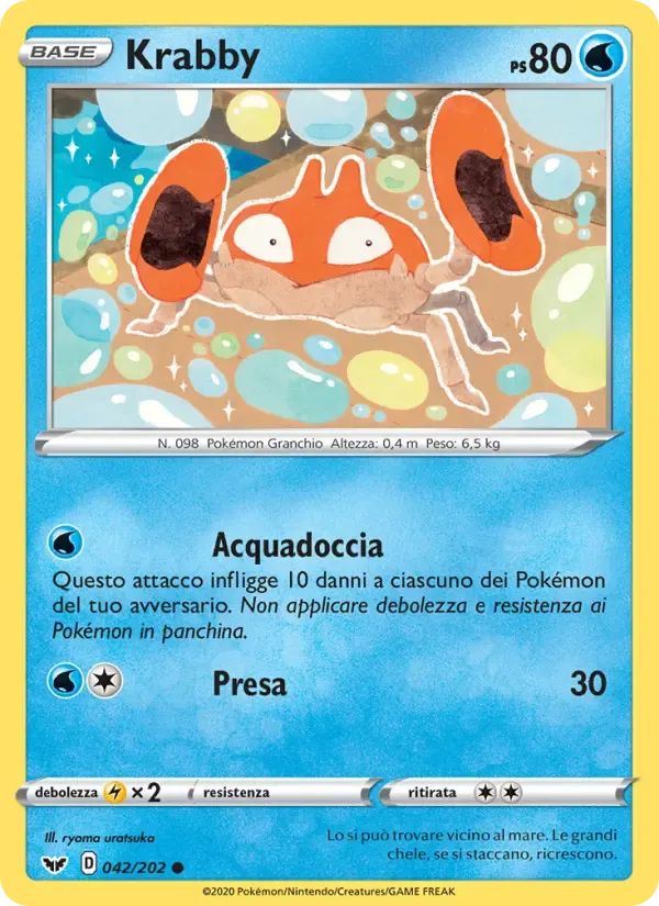 Krabby — Spada e Scudo 42 Italian Pokémon card