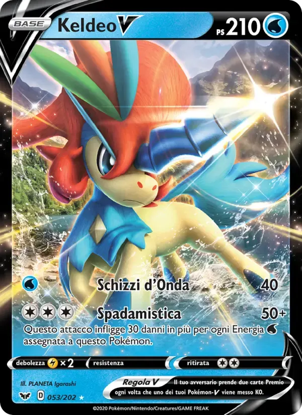 Keldeo V — Spada e Scudo 53 Italian Pokémon card