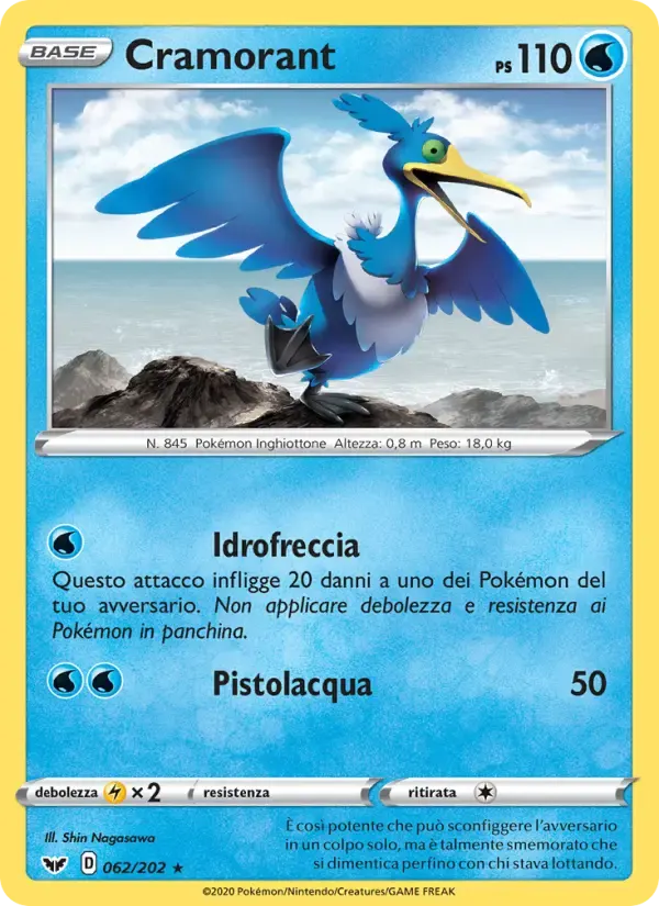 Cramorant — Spada e Scudo 62 Italian Pokémon card
