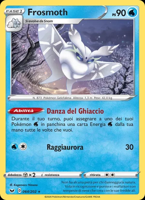 Frosmoth — Spada e Scudo 64 Italian Pokémon card