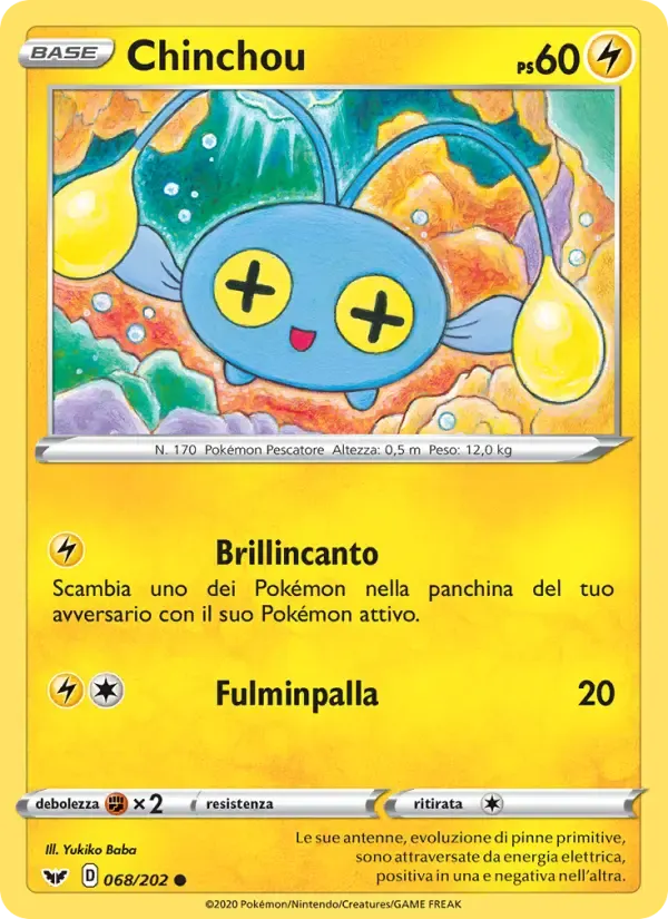 Chinchou — Spada e Scudo 68 Italian Pokémon card
