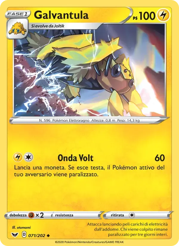 Galvantula — Spada e Scudo 71 Italian Pokémon card