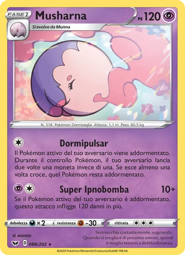 Musharna — Spada e Scudo 88 Italian Pokémon card