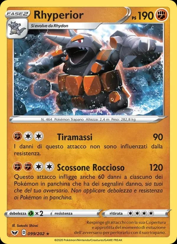 Rhyperior — Spada e Scudo 99 Italian Pokémon card