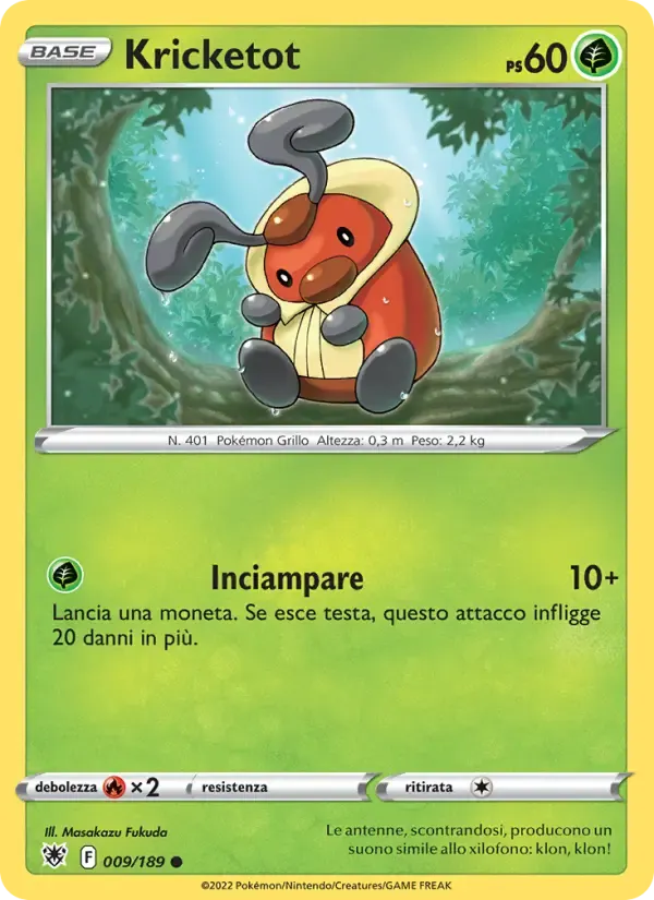 Kricketot — Lucentezza Siderale 9 Italian Pokémon card