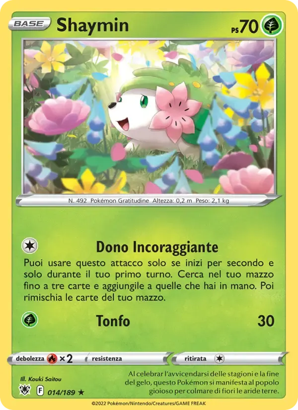 Shaymin — Lucentezza Siderale 14 Italian Pokémon card