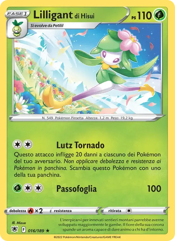 Lilligant di Hisui — Lucentezza Siderale 16 Italian Pokémon card