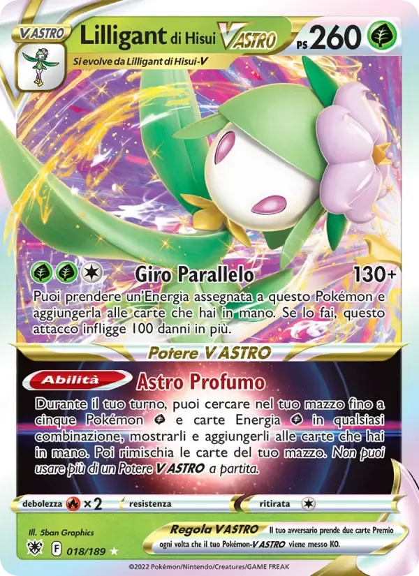 Lilligant di Hisui V ASTRO — Lucentezza Siderale 18 Italian Pokémon card