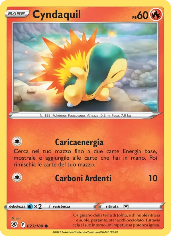 Cyndaquil — Lucentezza Siderale 23 Italian Pokémon card