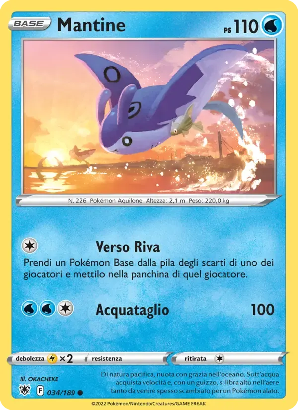 Mantine — Lucentezza Siderale 34 Italian Pokémon card
