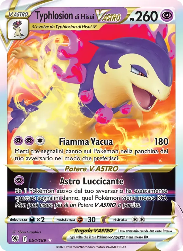 Typhlosion di Hisui V ASTRO — Lucentezza Siderale 54 Italian Pokémon card