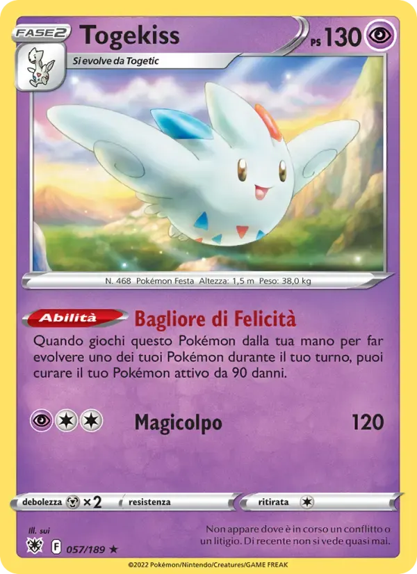 Togekiss — Lucentezza Siderale 57 Italian Pokémon card