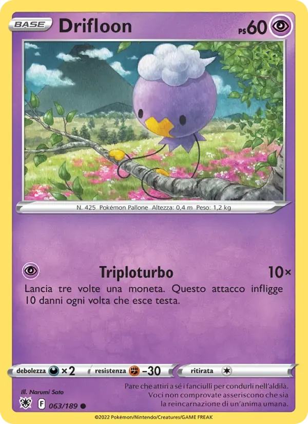 Drifloon — Lucentezza Siderale 63 Italian Pokémon card