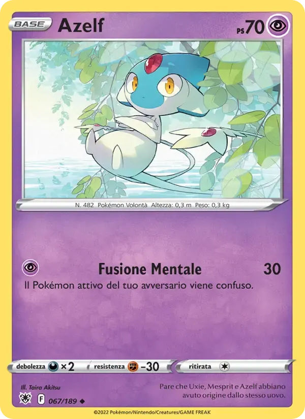 Azelf — Lucentezza Siderale 67 Italian Pokémon card