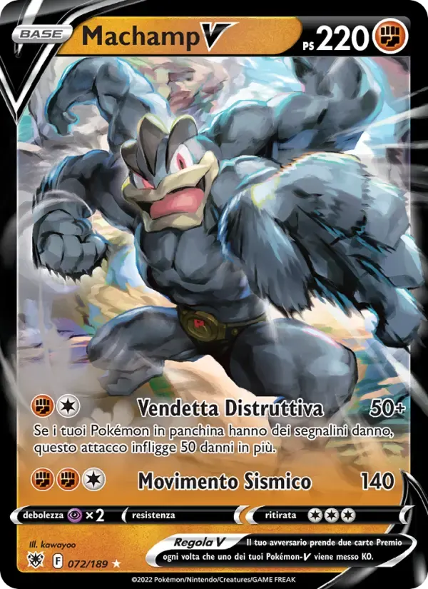 Machamp V — Lucentezza Siderale 72 Italian Pokémon card