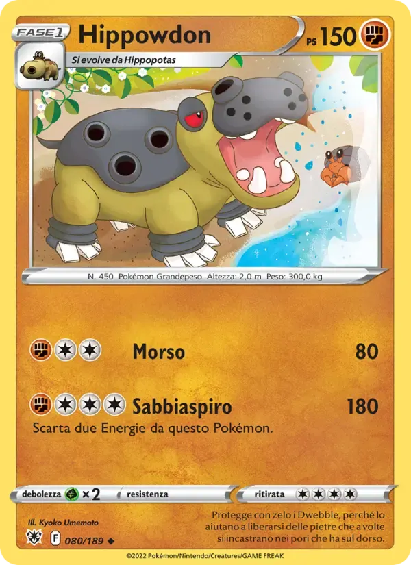 Hippowdon — Lucentezza Siderale 80 Italian Pokémon card