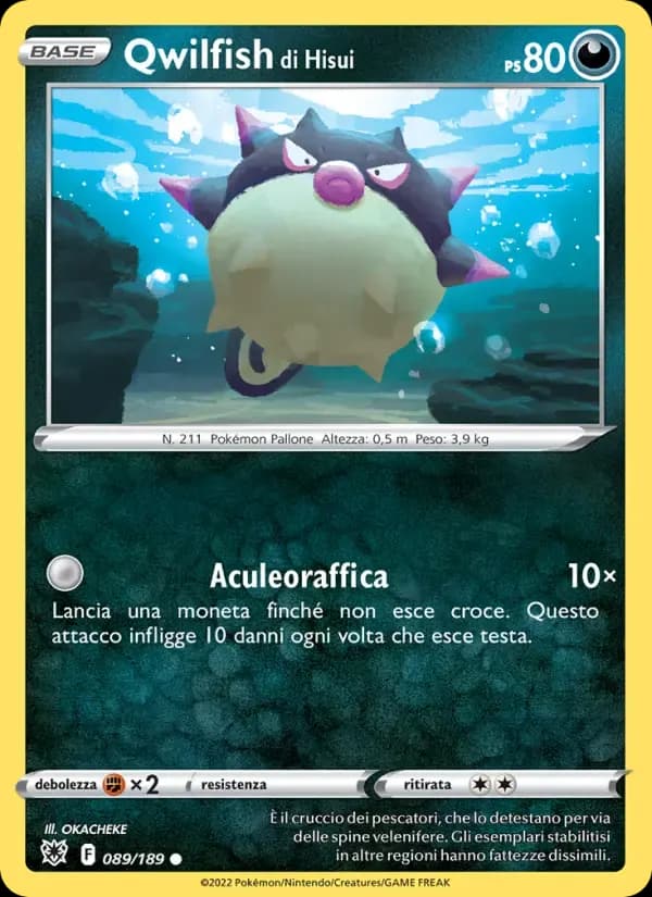Qwilfish di Hisui — Lucentezza Siderale 89 Italian Pokémon card