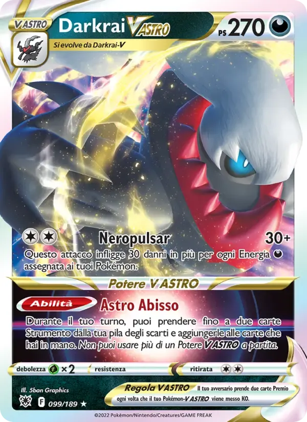Darkrai V ASTRO — Lucentezza Siderale 99 Italian Pokémon card
