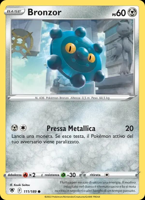 Bronzor — Lucentezza Siderale 111 Italian Pokémon card