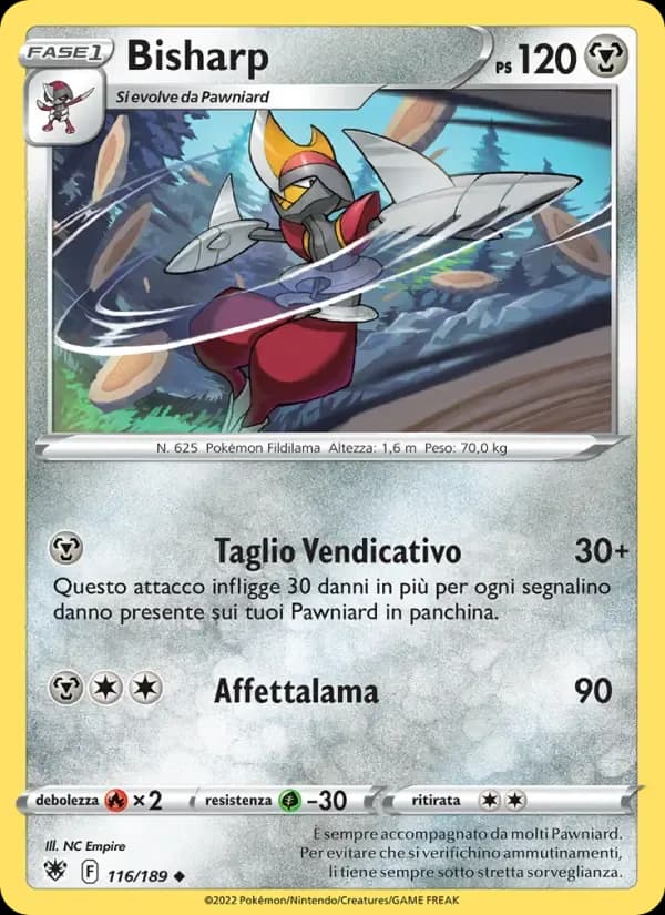 Bisharp — Lucentezza Siderale 116 Italian Pokémon card