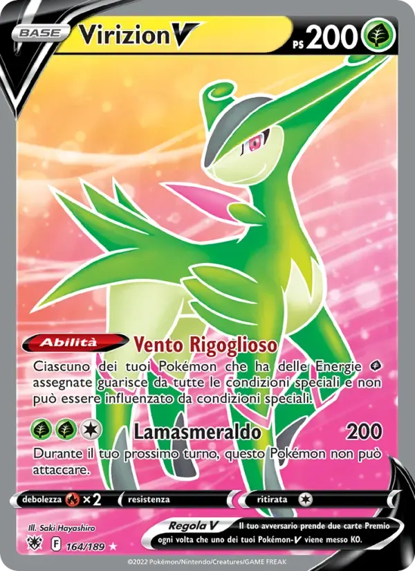Virizion V — Lucentezza Siderale 164 Italian Pokémon card