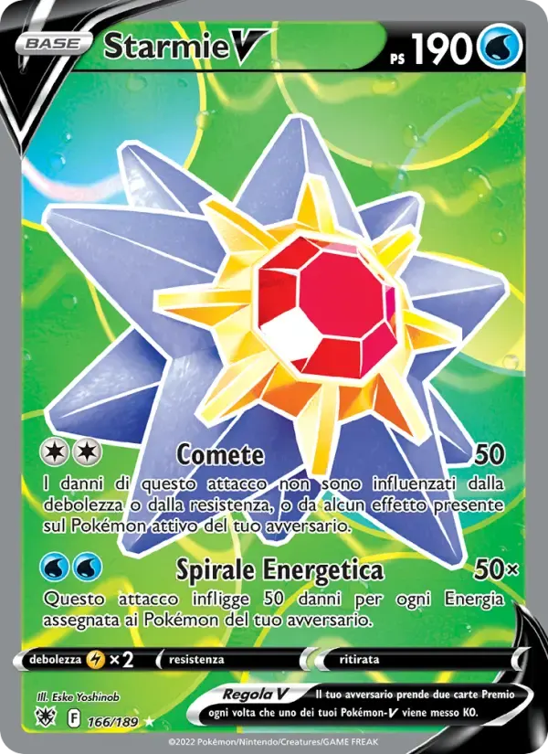 Starmie V — Lucentezza Siderale 166 Italian Pokémon card