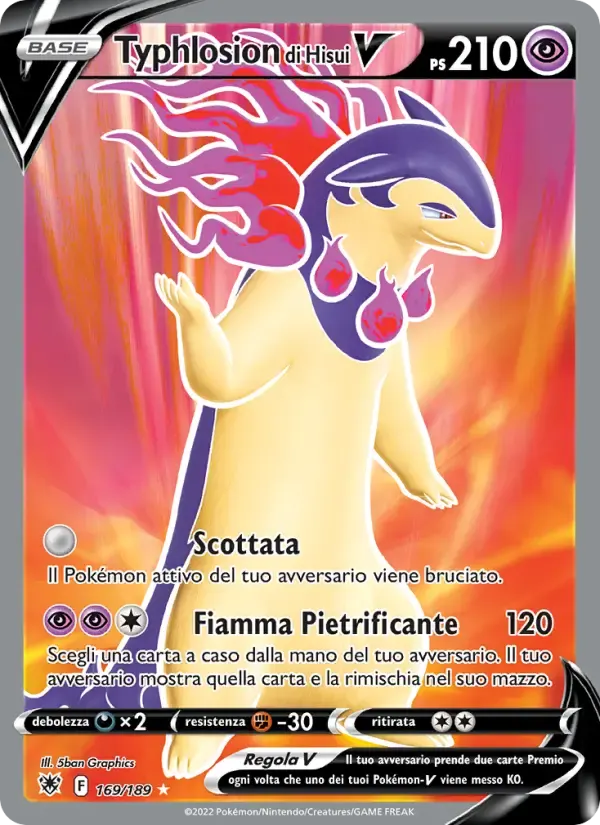 Typhlosion di Hisui V — Lucentezza Siderale 169 Italian Pokémon card