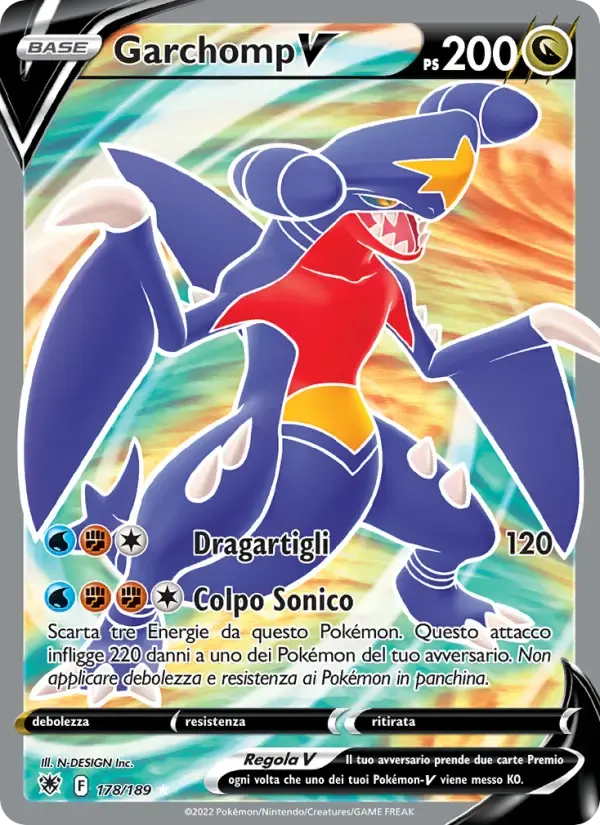 Garchomp V — Lucentezza Siderale 178 Italian Pokémon card