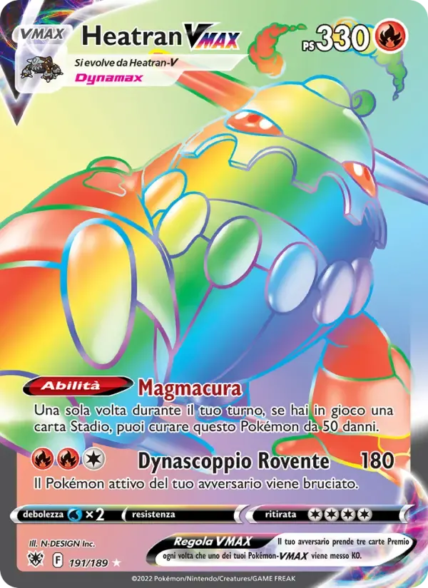 Heatran VMAX — Lucentezza Siderale 191 Italian Pokémon card