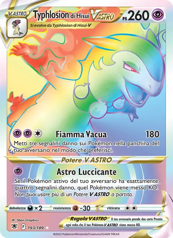 Typhlosion di Hisui V ASTRO — Lucentezza Siderale 193 Italian Pokémon card