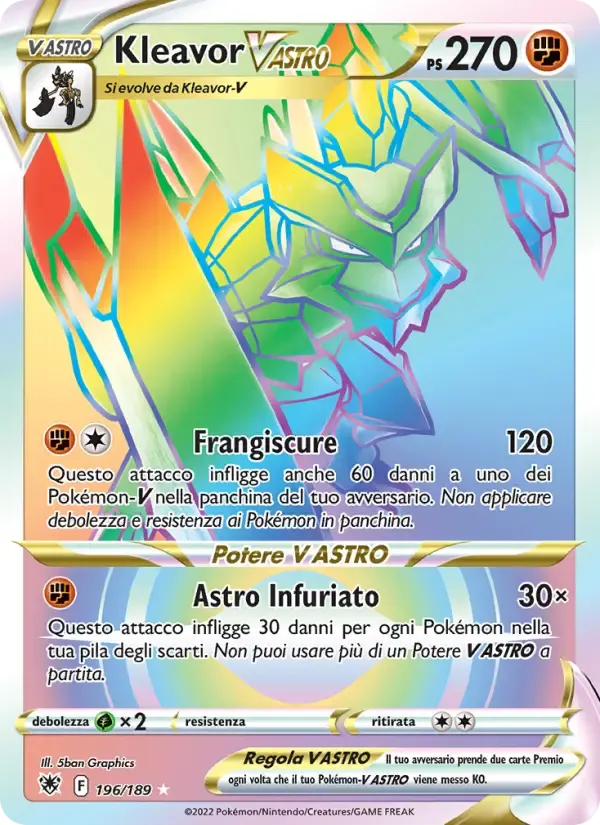 Kleavor V ASTRO — Lucentezza Siderale 196 Italian Pokémon card