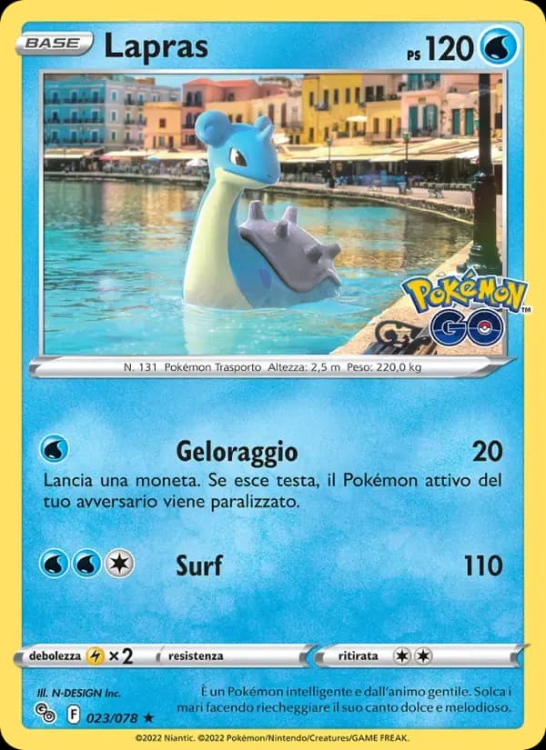 Lapras — Pokémon GO 23 Italian Pokémon card