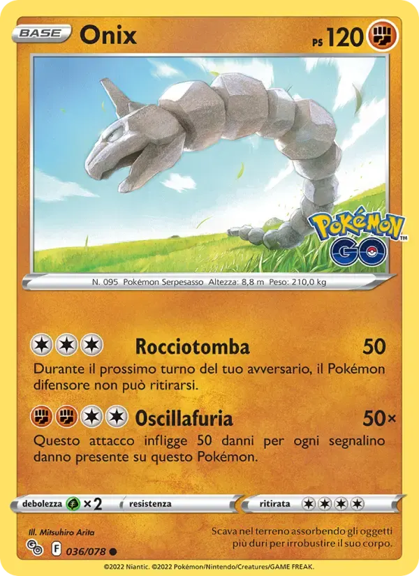 Onix — Pokémon GO 36 Italian Pokémon card