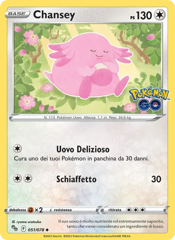 Chansey — Pokémon GO 51 Italian Pokémon card