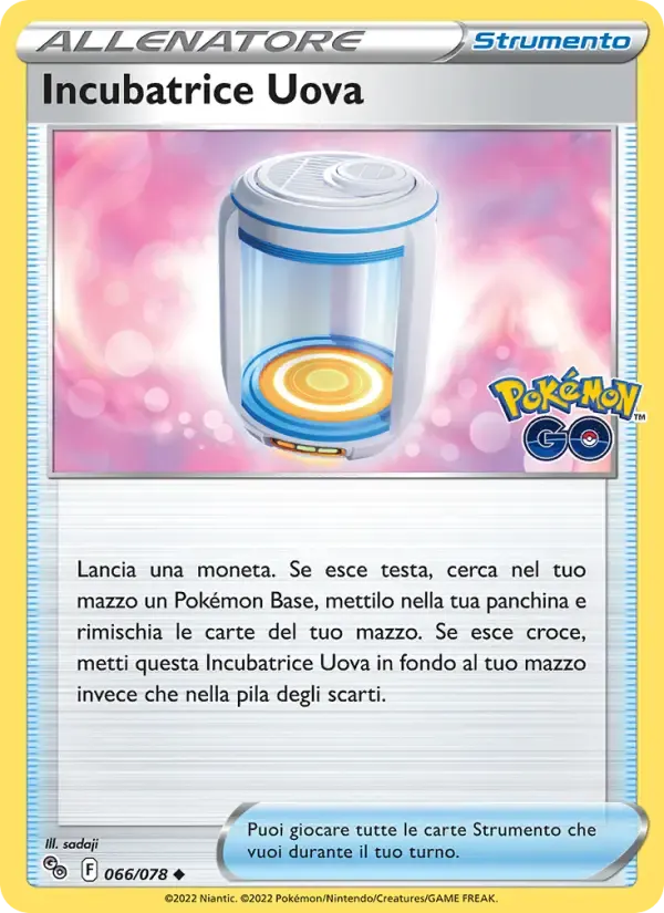 Incubatrice Uova — Pokémon GO 66 Italian Pokémon card