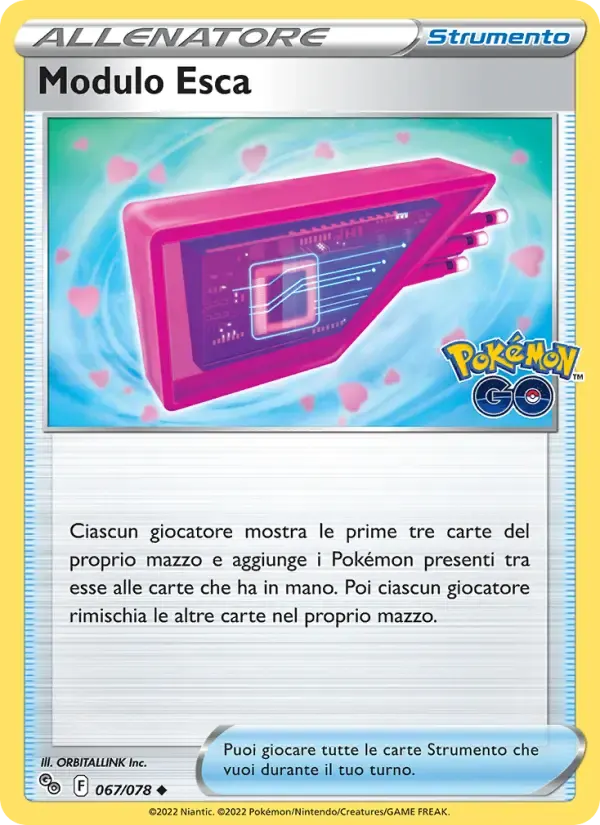 Modulo Esca — Pokémon GO 67 Italian Pokémon card